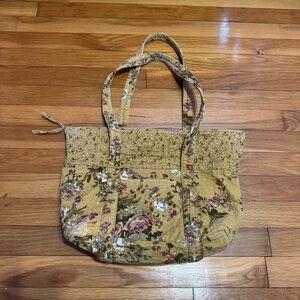 handmade corduroy floral bag